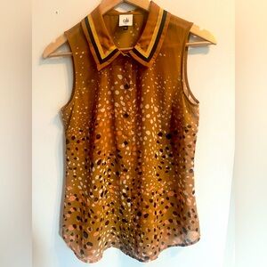 Cabi Printed Sheer Sleeveless Blouse